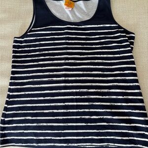 Ruby Rd. Navy and White Striped Tank